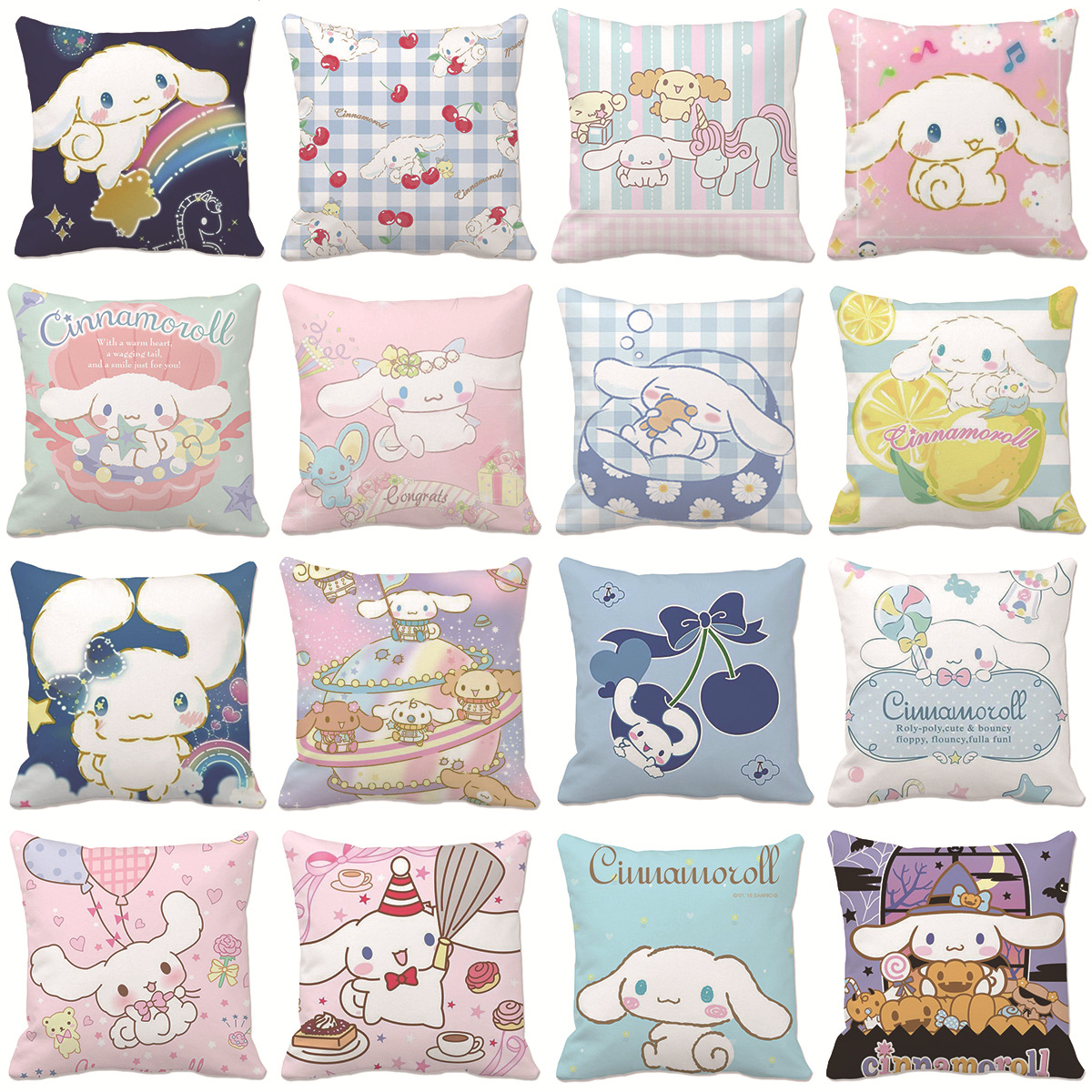 Cute Cartoon big eared dog pillow case sofa cushion anime pillow plush short plush can be customized