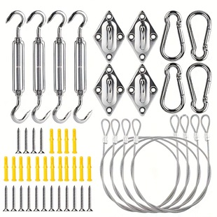 Cross Border Stainless Steel Wire Rope Tent Rope Windproof Rope suit Adjusting Rope Canopy Fixed Extension Camping Rope