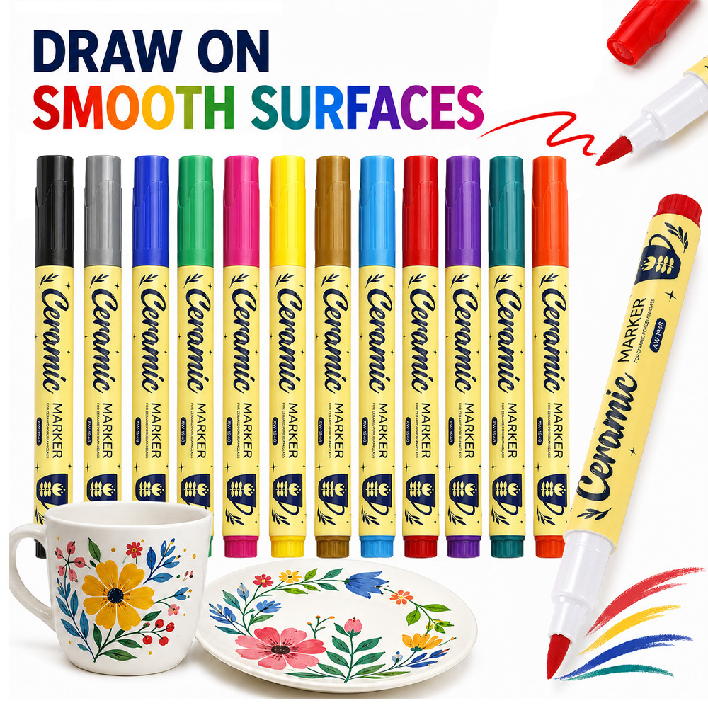 Ceramic painting pen, water-based marker pen, DIY mug bone china hand-painted color marking pen