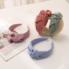 跨境寬邊打結髮箍網紅糖果純色洗臉頭箍簡約款頭飾日韓髮飾仙女