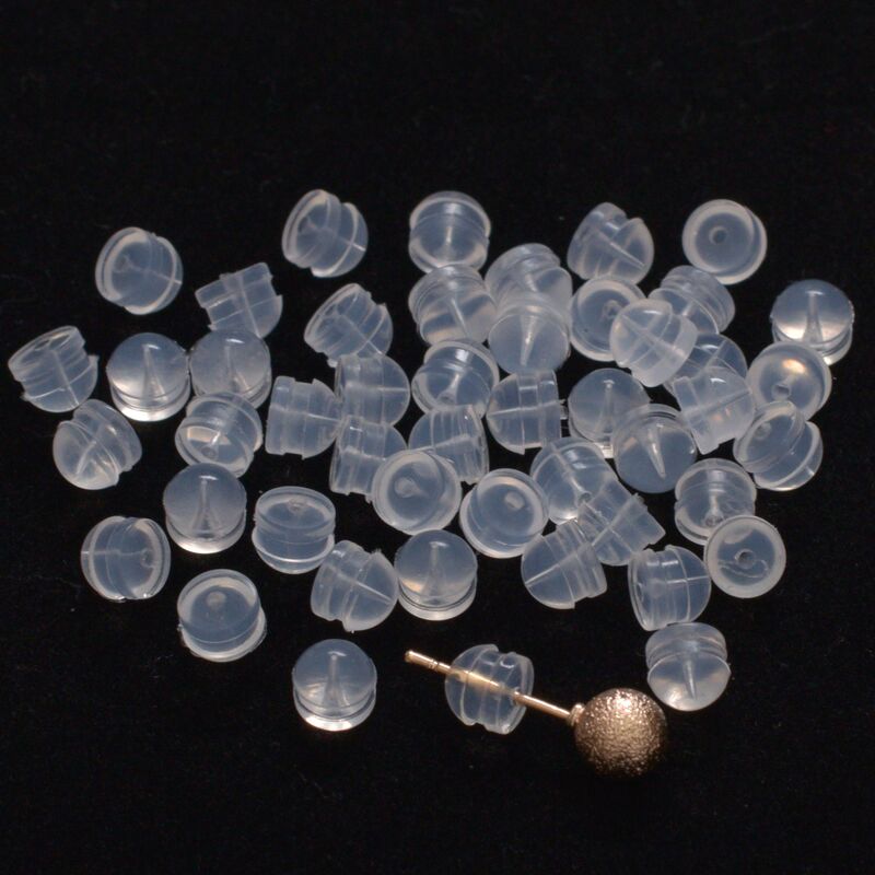 Hamburger ear plug silicone transparent non-slip anti-allergy earplug ear plug diy handmade earrings accessories ear plug