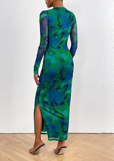 224g Weight Maxi Long Dress Dress Length Type Sleeveless Sleeve Length Tight skirt Dresses Type Sleeveless Sleeve Type Polyester, Milk Fiber Fabric Type High Waist Waist Line Daily, Evening Party Occasion Pullovers, Strapless Neckline Slim, Regular Fit Fit Type Floral Pattern Spring, Autumn Season Women's Gender Painted Design Style, Streetwear style Autumn New Long Sleeve Floral Print Tight Pleated Sexy Women Dress 25