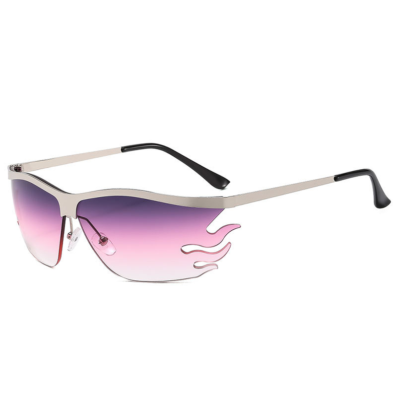New half frame flame personalized sunglasses fashion sunglasses_voghion.com