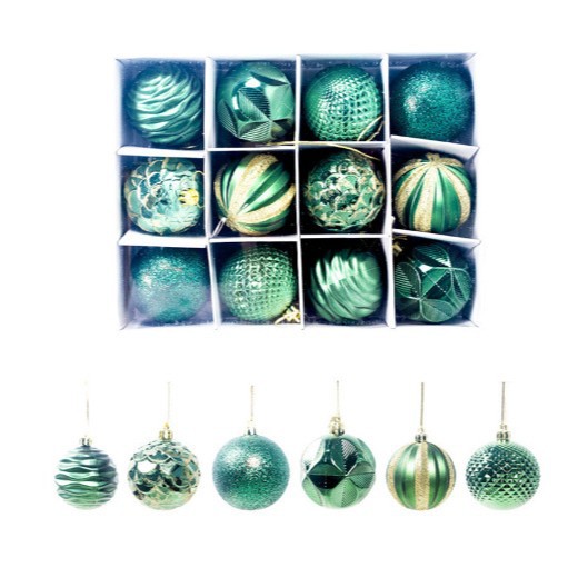 Bola de Navidad traje redondo barril caja cuadrada pintada 3cm4cm6cm decoración navideña bola colgante de Navidad bola decoración Navidad