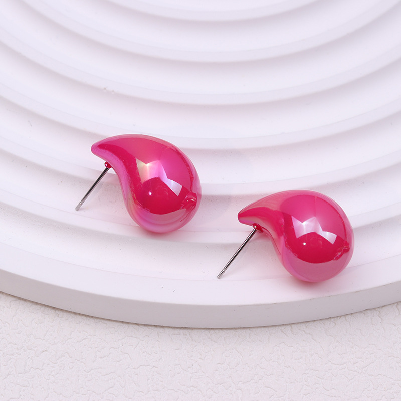 1 Pair Simple Style Classic Style Water Droplets Patchwork Arylic Ear Studs display picture 10