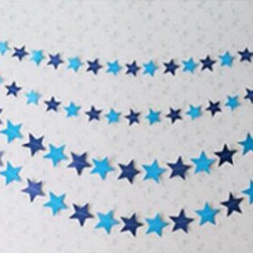 Estrella de cinco puntas en forma de corazón guirnalda colgando cuerda boda cumpleaños ESTRELLA DE Navidad colgante decoración cadena de papel tridimensional tire bandera colgante Adorno