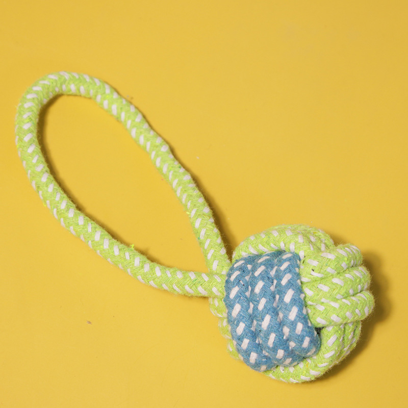 Juego de juguetes para perros y gatos, juguete de cuerda de algodón resistente a mordidas con nudo de bola, juguete para limpiar los dientes, suministros transfronterizos para mascotas, juguetes para perros