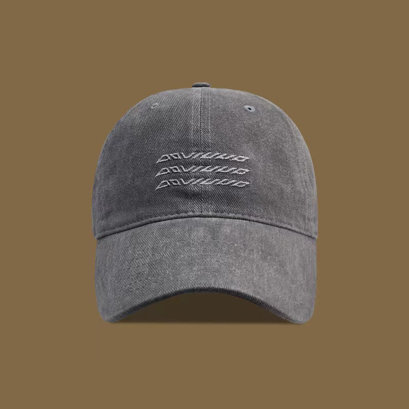 american-style high quality embroidered baseball cap women‘s big head circumference face-looking little couple all-matching peaked cap patch sun hat