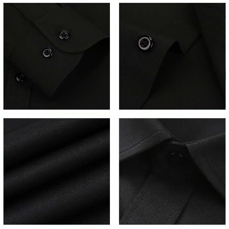 Camisa blanca de manga larga para hombre de primavera delgada de Amazon, transpirable elástico y antiarrugas, top profesional de negocios de color sólido para hombre