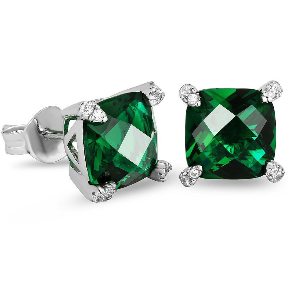 Cushion Cut Zircon Stud Earrings For Men Hip Hop Turtle Design_voghion.com