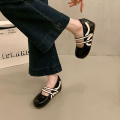 复古风拼色增高显瘦玛丽珍鞋女2025年新款秋季百搭休闲芭蕾舞单鞋