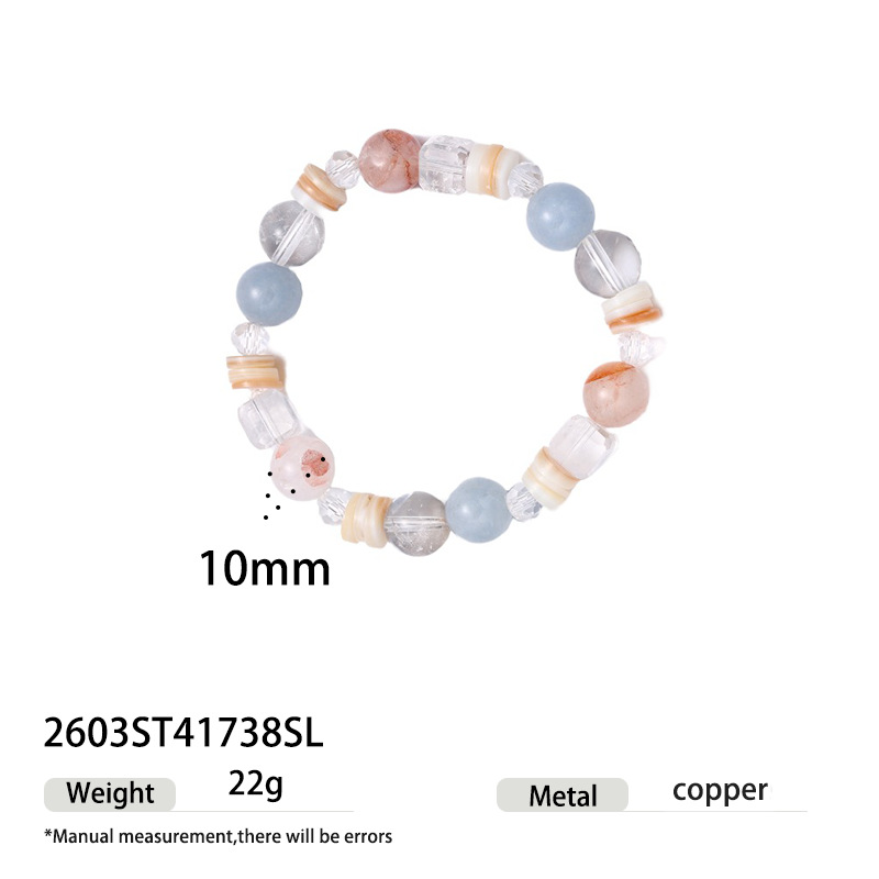 Nuevas vacaciones de estilo chino en el mar primavera goma roja flores de cristal blanco conchas de anabavia piedra natural pulsera de cuentas pulsera mujer