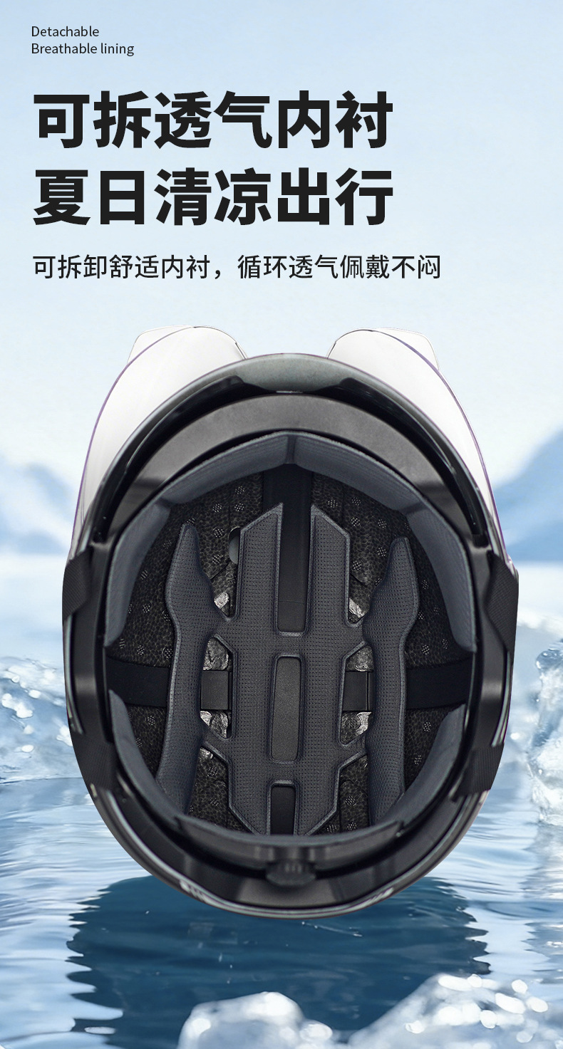 Motorcycle and Electric Vehicle Helmet for Men and Women, Stylish, Summer Sun Protection, Breathable, 2026 New Model, Large Visor Safety Helmet