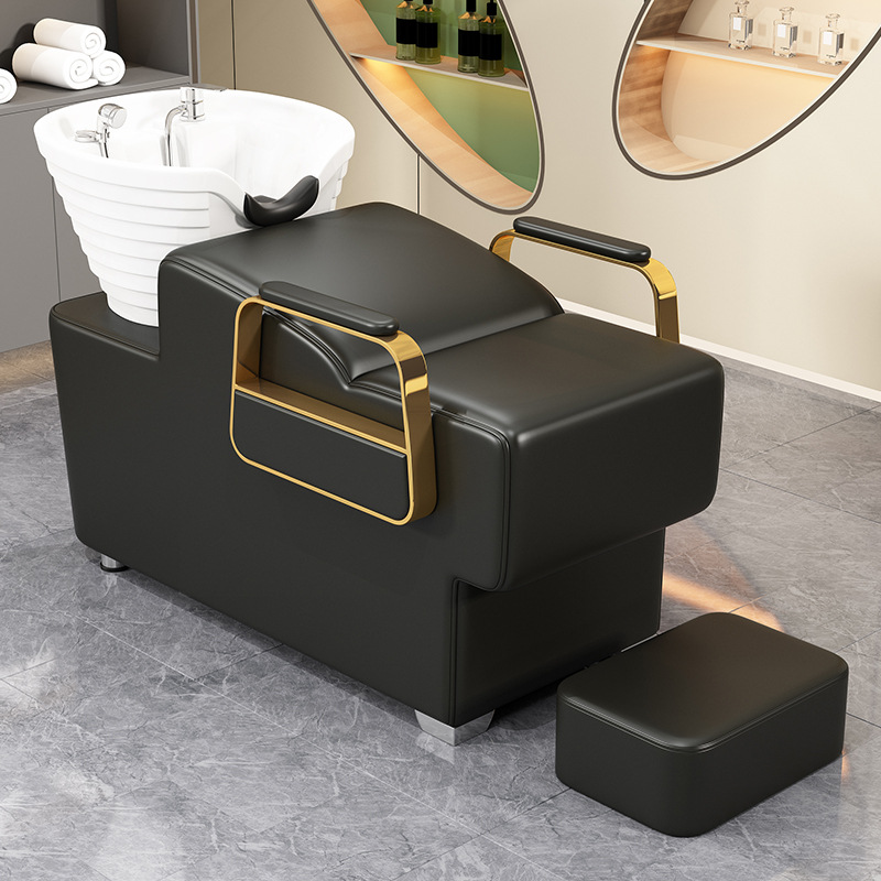 Fabricantes de camas de champú spot Peluquería minimalista moderna Peluquería medio cama de descarga de cama reclinable