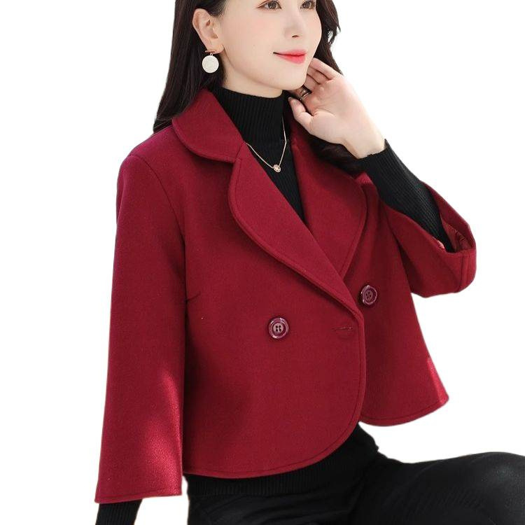新款小西装短款外套女洋气2025春秋季韩版百搭小个子显瘦毛呢上衣|undefined