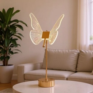 Light Luxury Simple Acrylic Creative Gift Atmosphere Lamp Butterfly Table Lamp Girl's Bedroom Bedside Decorative Night Light
