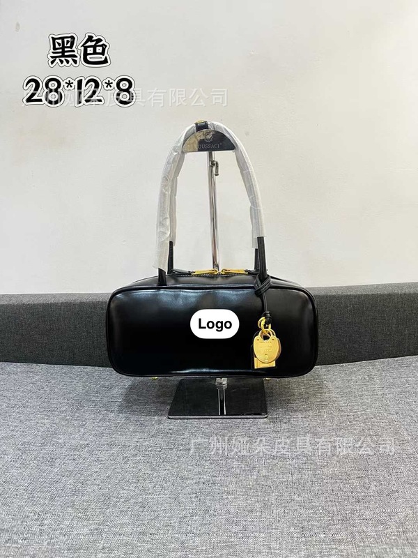miu谬家原厂皮保龄球包法棍单肩手提包羊皮公文托特包斜挎|undefined