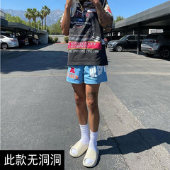 American casual shorts fitness sports basketball training pants Russell's same style no-knee elastic quarter pants cross-border