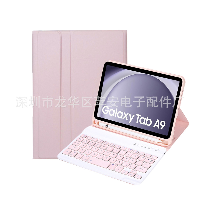 Samsung Tab A9 8.7inch Bluetooth キーボード保護ケース X110 ラウンドキーキャップ磁気吸着分割型 X115 ペンホルダーに適しています。|undefined