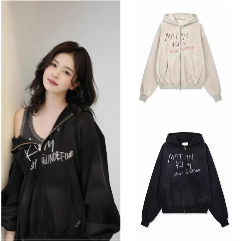 White Deer Ning Yizhuo Style American Letter Print Hooded Sweatshirt for Women, Lazy Style, Vintage Washed Casual Jacket White Deer Ning Yizhuo Style American Letter Print Hooded Sweatshirt for Women, Lazy Style, Vintage Washed Casual Jacket