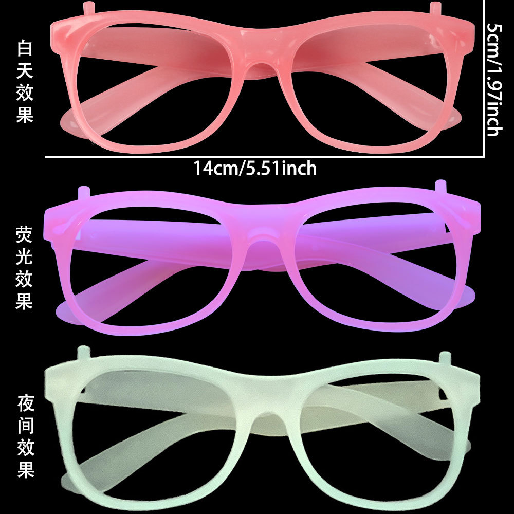 Gafas que brillan en la oscuridad y cambian de color, decoraciones para fiestas de Halloween, accesorios para fotos, monturas de gafas fluorescentes de plástico coloridas