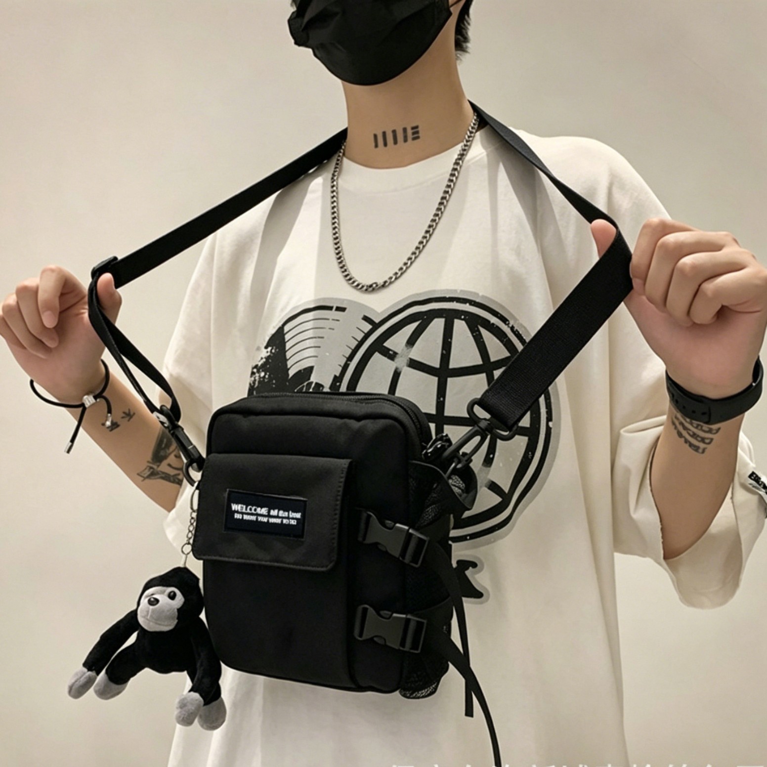 Bolsos cruzados pequeños para hombre y mujer, bolsos modernos estilo ins, nueva versión coreana, bolsos cruzados de hombro informales estilo Harajuku para mujer, moda urbana.