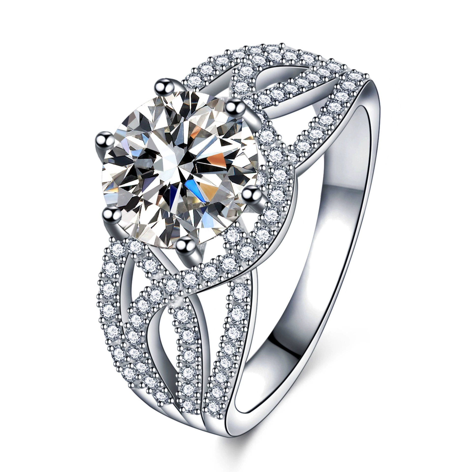 Элитный циркон обручальное кольцо европейский стиль бриллиантовая инкрустация 5 карат