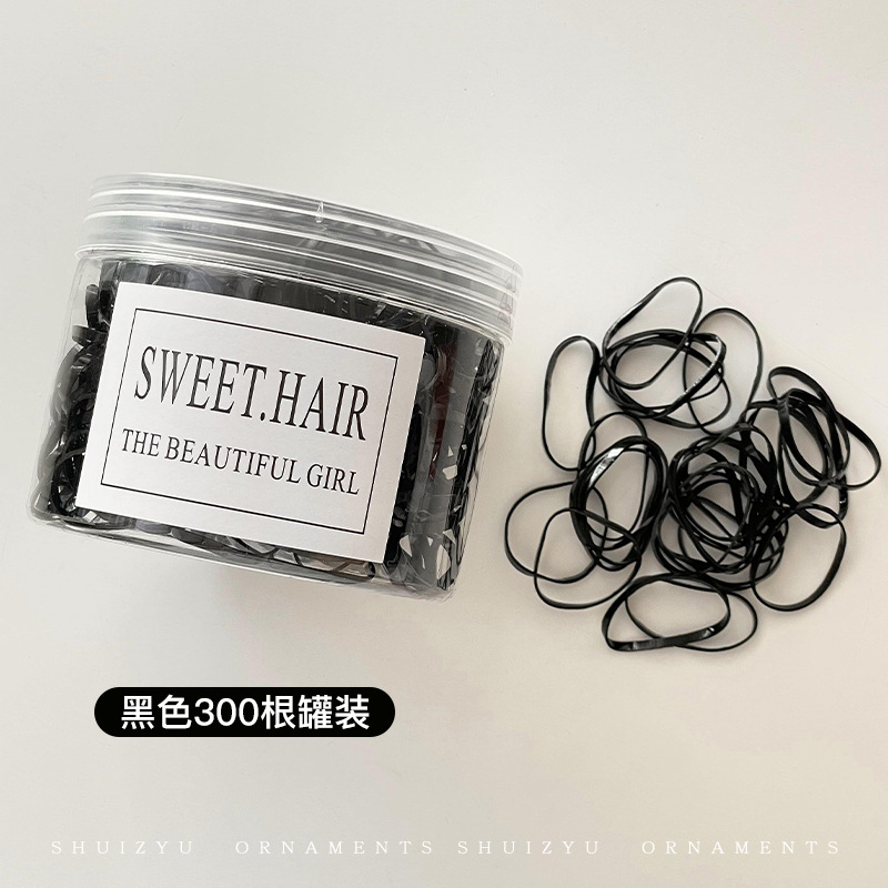 Pequeña banda de goma disponible negra para las mujeres, alta banda de goma elástico y durable, Banda del pelo, Banda del pelo para las muchachas