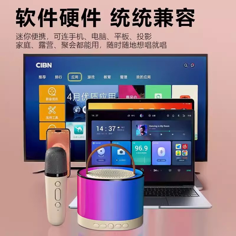 メーカー直販 K52 Bluetoothスピーカー KTV 家庭用パーティー 歌唱 カラオケ|undefined