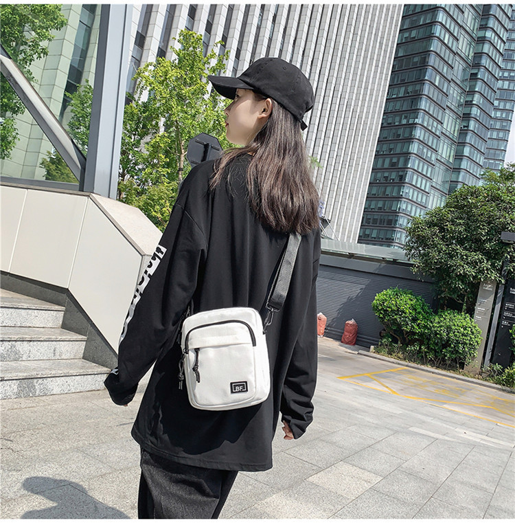 Personalized Trendy Casual Sports OneShoulder Messenger Bag Solid Color Fashion Simple Canvas Bag Street Retro Small Square Bag for Womenpicture47