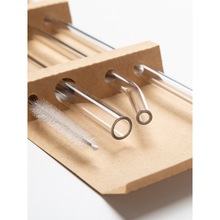 高硼硅透明玻璃吸管耐热耐用套装ins风弯头吸管防花口红果汁饮管