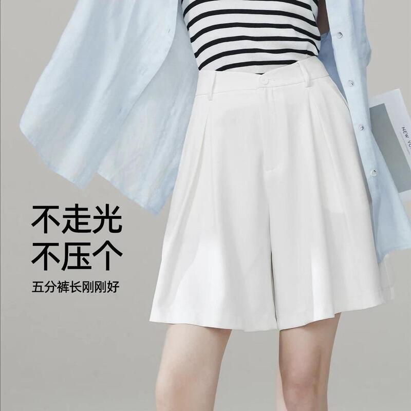 Plus-Size High-Waisted Suit Shorts 2026 Winter New Style Slimming Thin Loose Casual Five-Point Skirt Pants for Women Plus-Size High-Waisted Suit Shorts 2026 Winter New Style Slimming Thin Loose Casual Five-Point Skirt Pants for Women