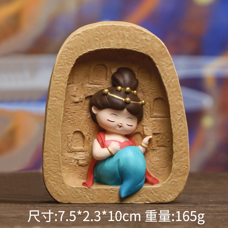 福禧敦煌莫高窟摆件中式飞天敦煌树脂工艺品萌趣设计公仔摆件批发|undefined