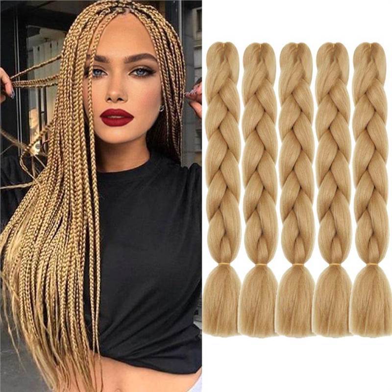 Gran trenza color peluca africana jumbo braid hair gradiente de fibra química trenza de seda de alta temperatura sucia