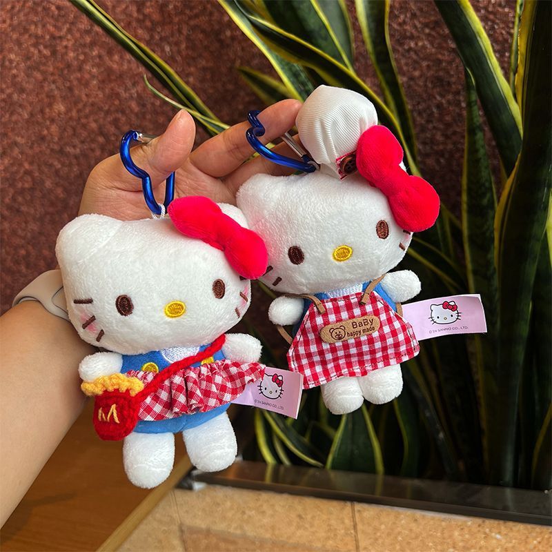 hellokitty小挂件夏日kt毛绒公仔钥匙扣包包玩偶背包挂饰可爱玩偶|undefined