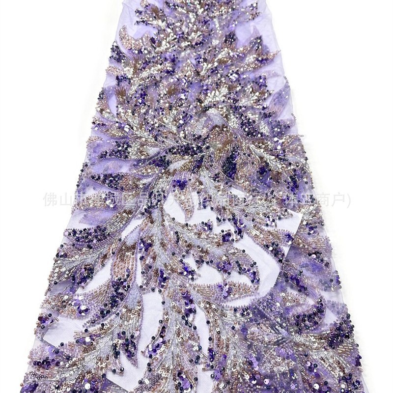Fábrica directa industria pesada 6 tipos de tela bordada de cuentas de lujo vestido de boda cintura cola de pescado pequeña tela de cola image 5