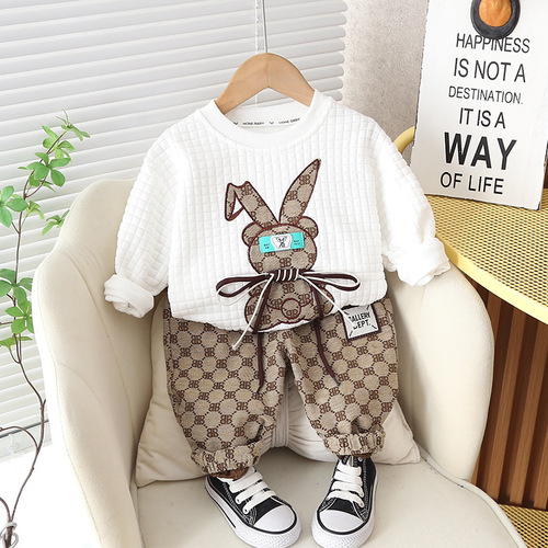 Wholesale Manufacturer  Autumn New Boys' Sweatshirt Set for 1-2-3-4 Year Old Toddlers and Babies, Casual Long Sleeve Spring Outfits