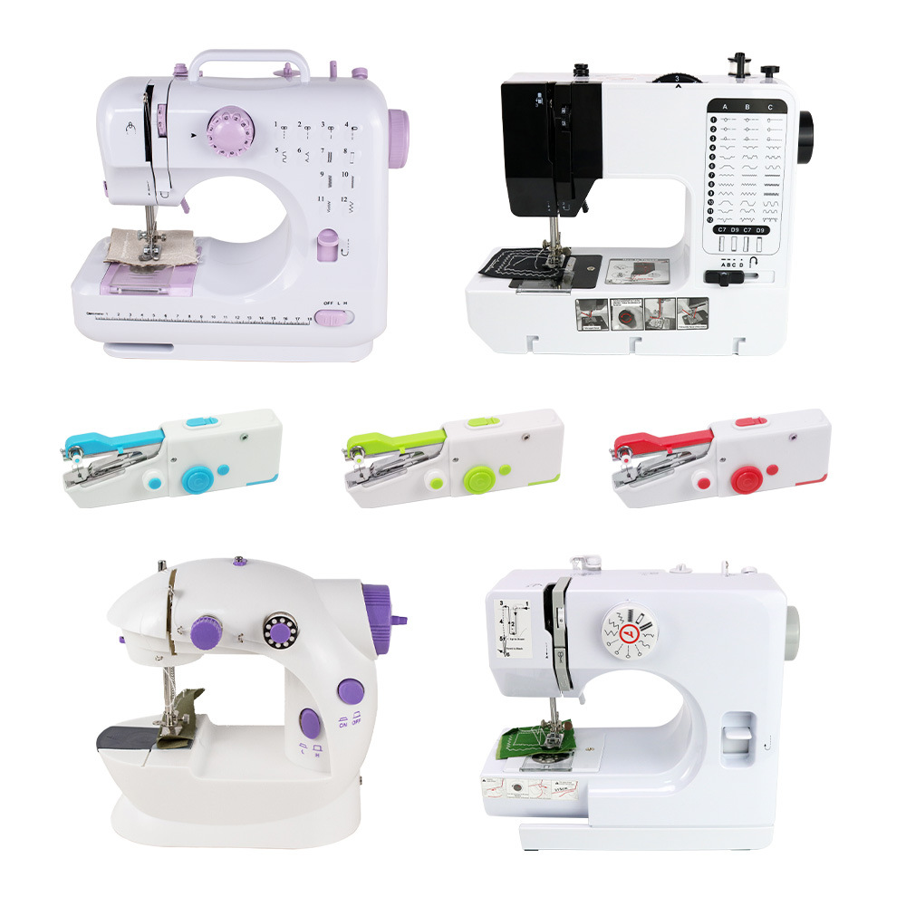 ♔ Cross-Border Mini Plug-In Electric Pedal Household Sewing Machine Handheld Hemming Machine Portable Small Fully Automatic Sewing Machine
