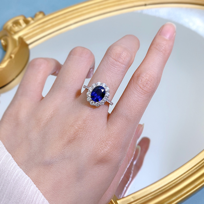 Daily Occasion 925 Sterling Silver Material 925 Sterling Silver Zircon Oval Rings