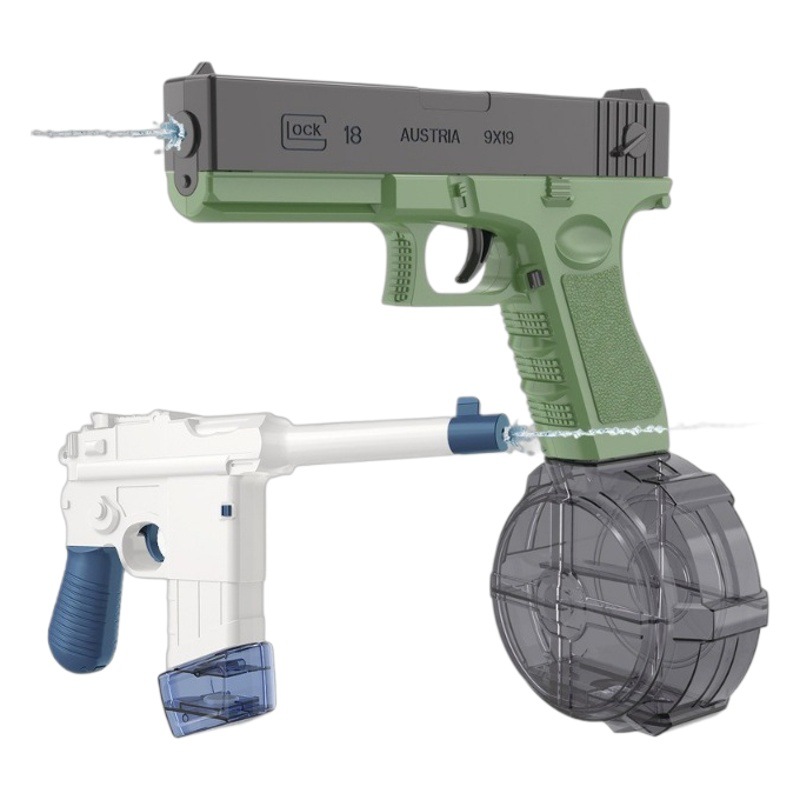Nuevo revólver transfronterizo pistola de agua continuo eléctrico al aire libre Glock jugando en la playa pistola de agua pistola de agua para niños juguete