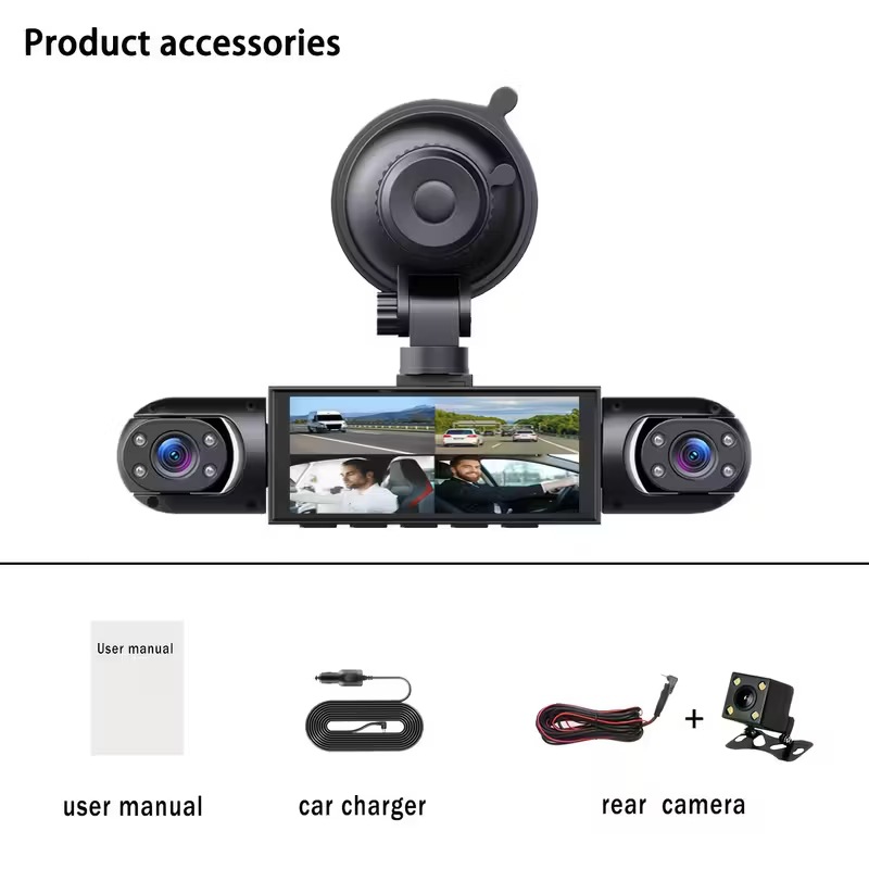 Four-Lens High-Definition Wifi Driving Recorder 360 ° Comprehensive Monitoring with Four Cameras Displaying and Recording Simultaneously 3.16