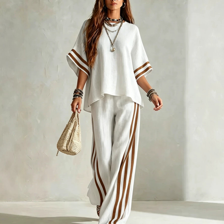 Pantalón de rayas tiro alto