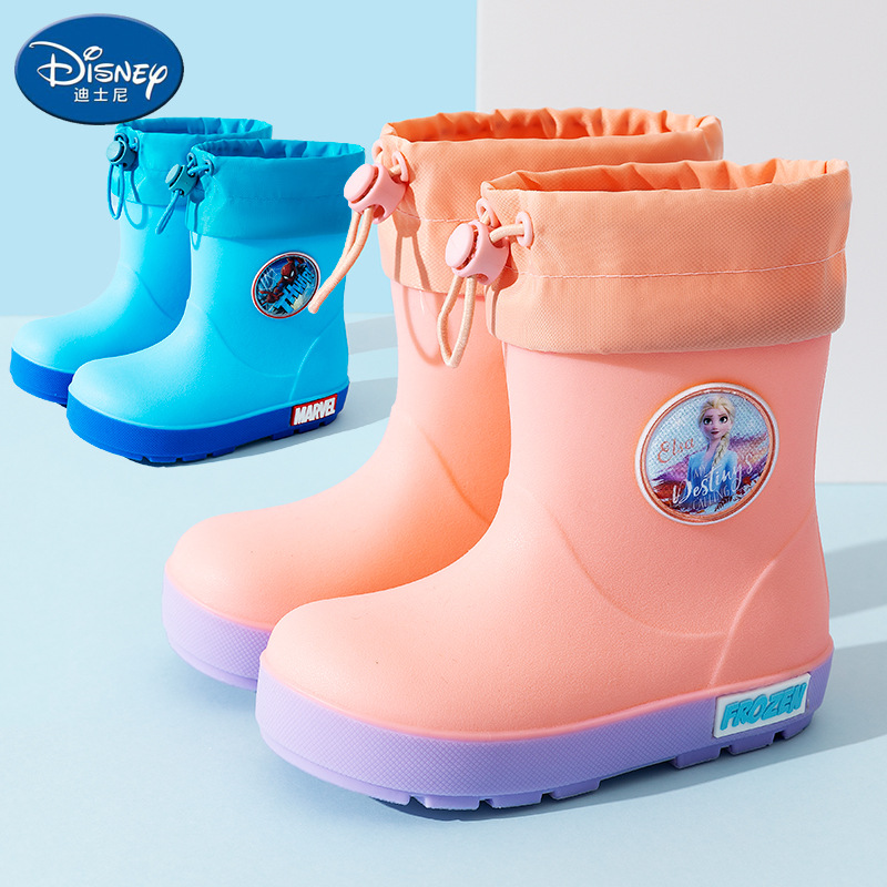 Elsa Frozen Children's Rain Boots Spider-Man Boys Kindergarten Lightweight Soft Elementary School Baby Rain Boots