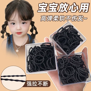 不伤发黑色小皮筋女儿童扎头发头绳宝宝扎发绳高弹力耐用发圈发饰