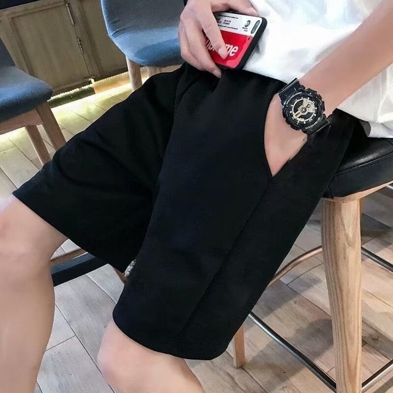 Summer Casual Shorts Men's 5-point Solid Color Outer Wear Mid-length Trendy Men's Five-point Pants Black Stretch Slim-fit Pants Summer Casual Shorts Men's 5-point Solid Color Outer Wear Mid-length Trendy Men's Five-point Pants Black Stretch Slim-fit Pants