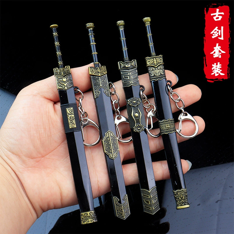 15 см меч Цинь Шихуан меч Юэ Ван меч Хань меч Жуй меч из четырех частей древний мини-меч кулон металлическая модель оружия