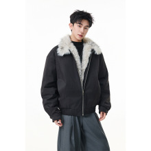 2025冬季新款男士韩版潮流时尚毛领加厚棉衣青少年宽松棉服潮外套