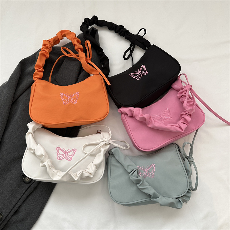 2026 New Fashionable Simple Small Bag for Women, Nylon Bag, Fresh and Artistic Shoulder Bag, Commuting Pleated Underarm Bag 2026 New Fashionable Simple Small Bag for Women, Nylon Bag, Fresh and Artistic Shoulder Bag, Commuting Pleated Underarm Bag