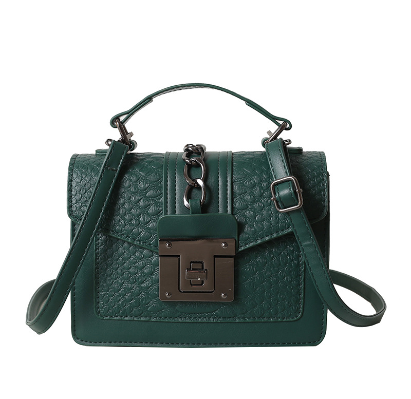 Bolso de hombro con textura de patrón de cocodrilo retro europeo y americano para mujer Bolso de mensajero casual con bloqueo de sentido avanzado