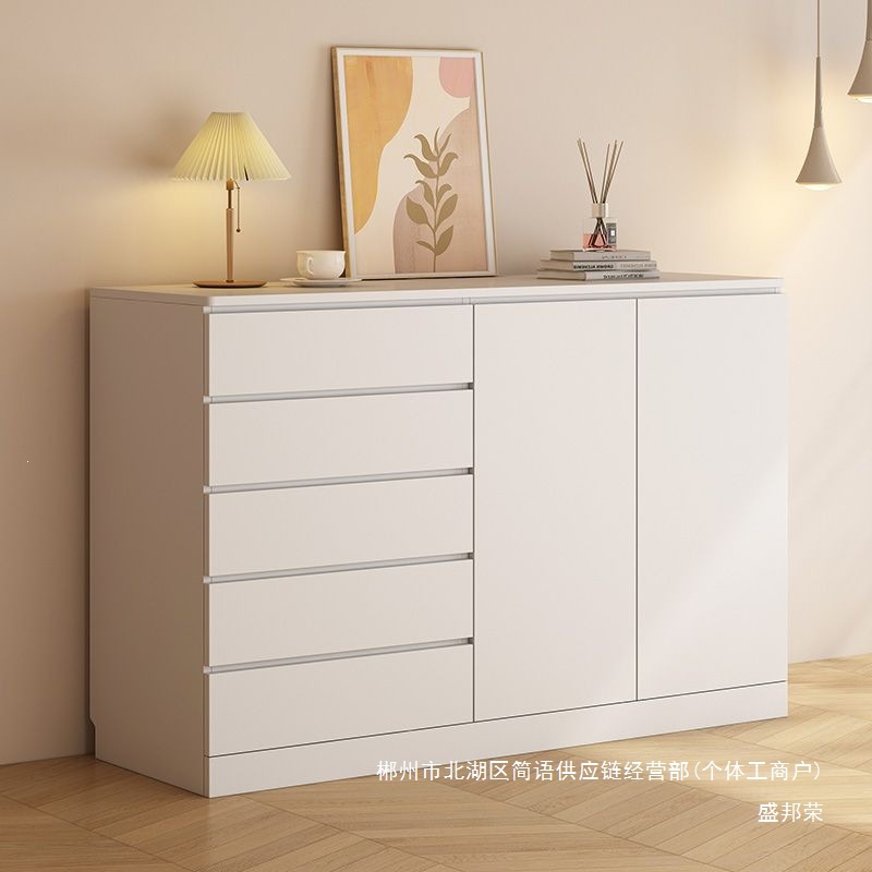 Fábrica directa E0 clase armario dormitorio estilo francés crema cama de aire armario de cola sala de estar contra la pared armario de almacenamiento simple cinturón image 3